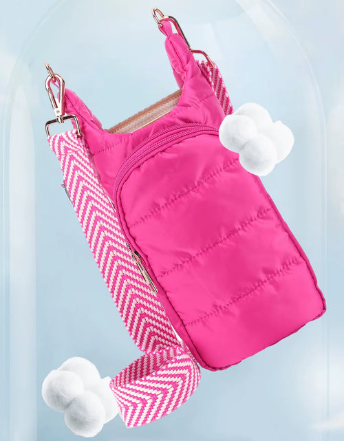 Load image into Gallery viewer, HydroCarry Puffer Tote – Adjustable Strap Water Bottle Carrier for Outdoor Travel &amp; Daily Adventures
