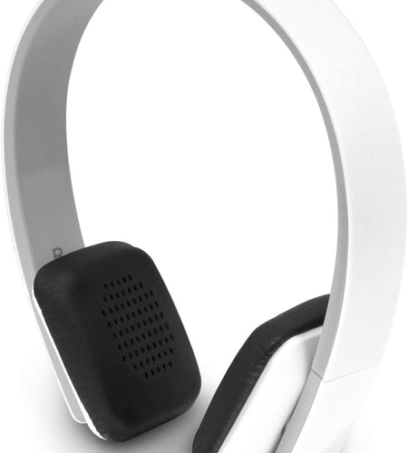 Bluetooth Wireless Headphones with Built-In Battery, Stream Audio from Iphone, Ipad, Smartphone, Tablet, PC, MAC, Laptop, White (ABH04F), Medium