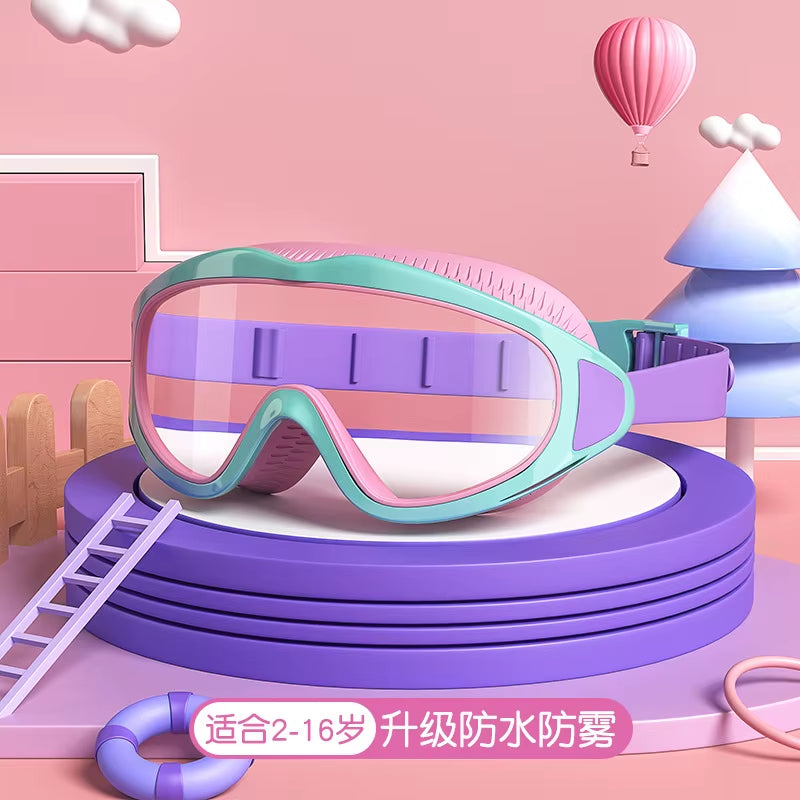 AquaChamp Kids Swim Set – Waterproof Anti-Fog Swimming Goggles & Cap with Protective Case