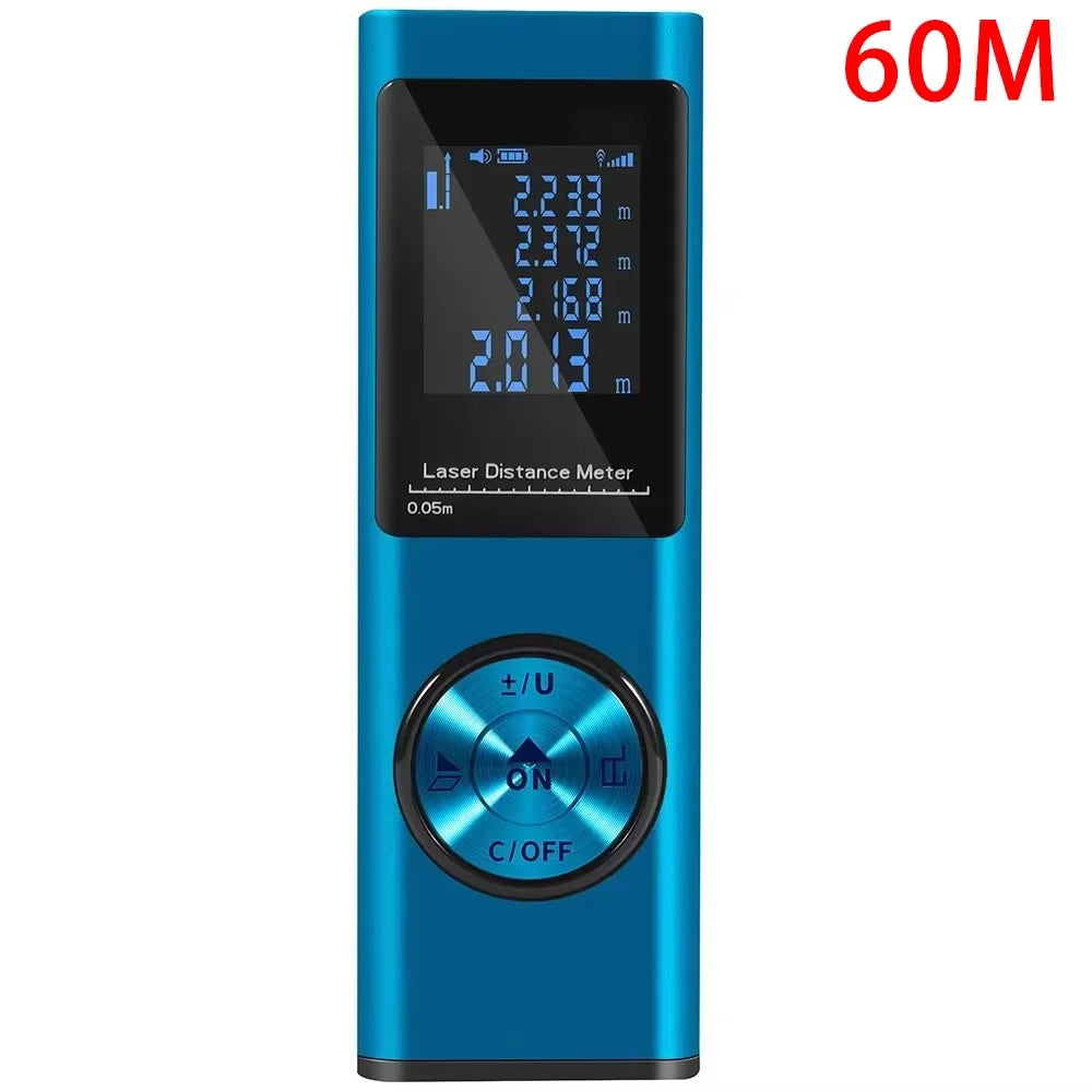 SmartMeasure 40M/60M Mini Laser Distance Meter – USB Rechargeable Handheld Rangefinder for Accurate Measurements