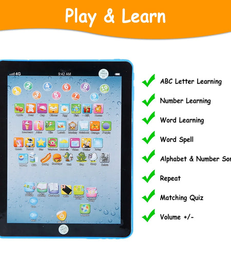 Baby Learning Tablet Educational Toddler Tablet, Blue