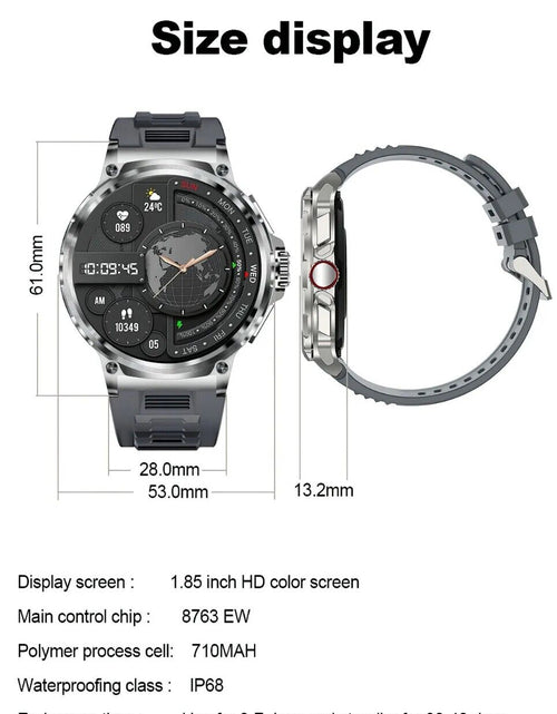 Load image into Gallery viewer, 1.85&quot; Ultra HD Smartwatch GPS Bluetooth Call Health Monitoring Watch Gym Gift
